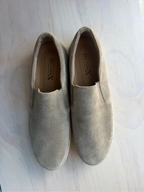 Section X Men's Slip-On Suede Loafers in Light Taupe
